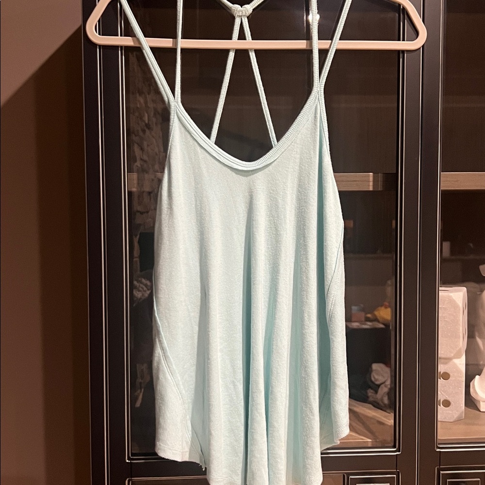 Free People Aqua Blue Tank Top